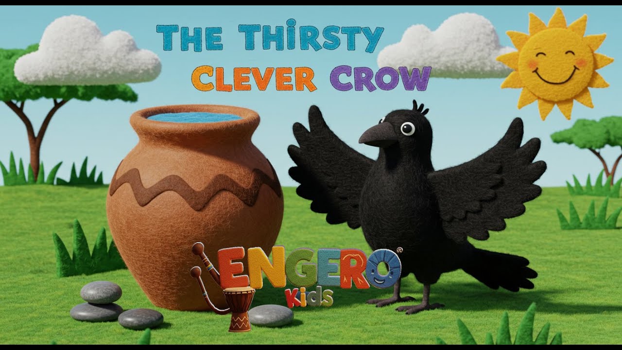 The Thirsty Clever Crow 🐦 | Fun & Educational Story for Kids | Engero Kids