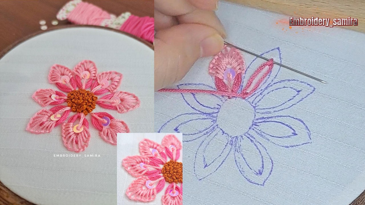 Beginner Embroidery Step by Step 🧵✨#BeginnerEmbroidery#CreativeEmbroidery