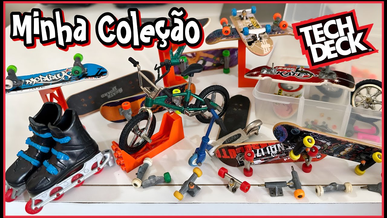 MINHA COLEÇÃO DE SKATES DE DEDO , BIKE E PATINS DOS ANOS 2000! FINGERBOARD TECHDECK
