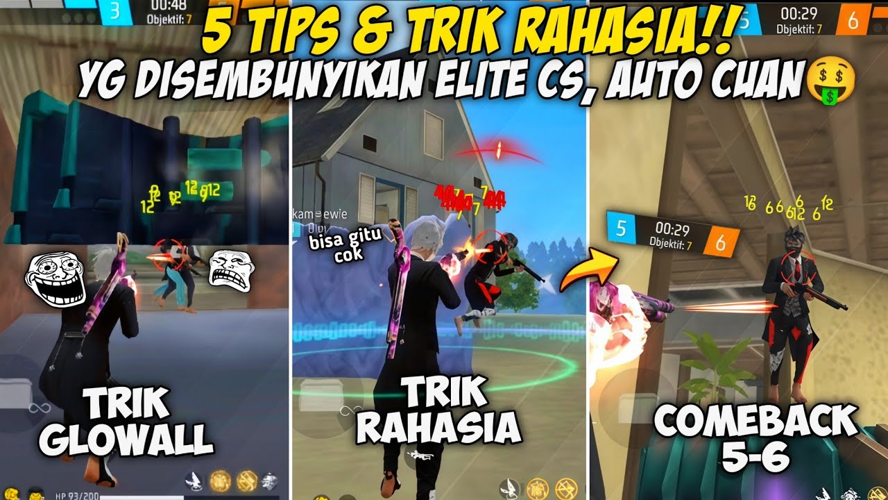 Skip Trik Ini? Nyesel Seumur Hidup! Elite CS Gamau Lu Tau 5 TRIK Gila ini😱!!!- FREEFIRE