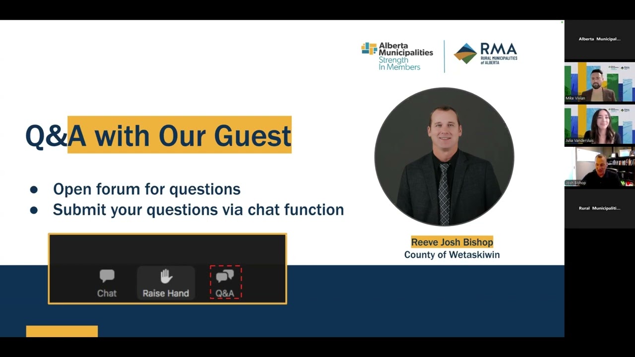 Running for Municipal Office Q&A - July 18 - Reeve Josh Bishop