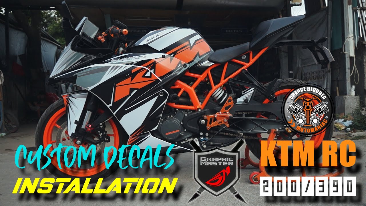 KTM RC 200/390 - Full Body Custom Wrapped Decals - Sticker Installation - Graphic Master