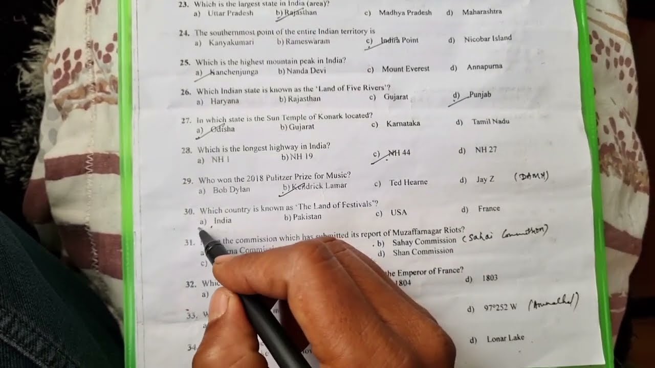 DSC west khasi hills Grade 4 Answer key 