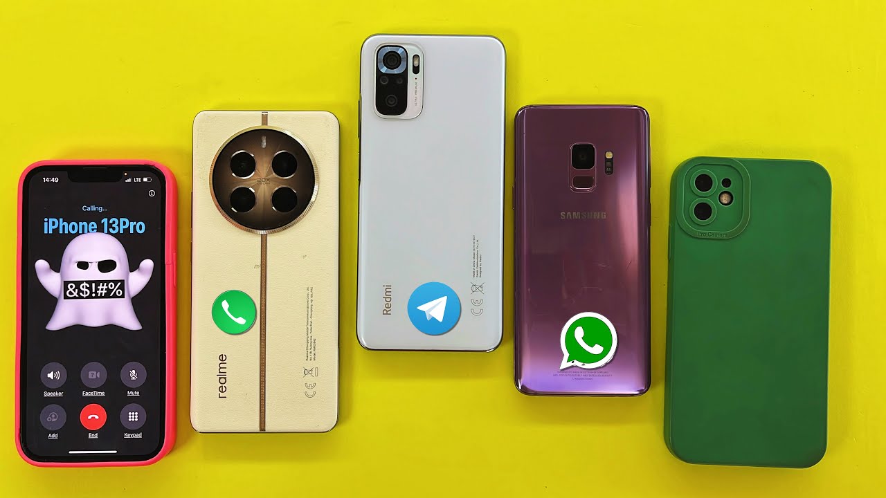 iPhone 13 Pro Calling On Realme 12 Pro + Xiaomi Redmi + Samsung S9 + iPhone 11 / WhatsApp & Telegram