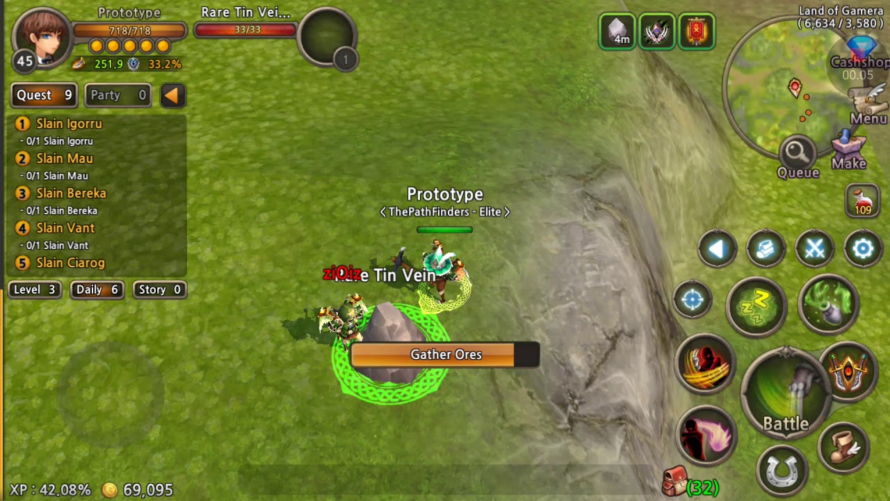 Worldofprandis part 3 tips & tricks gathering ore tin vein faster 6 times in minute check location