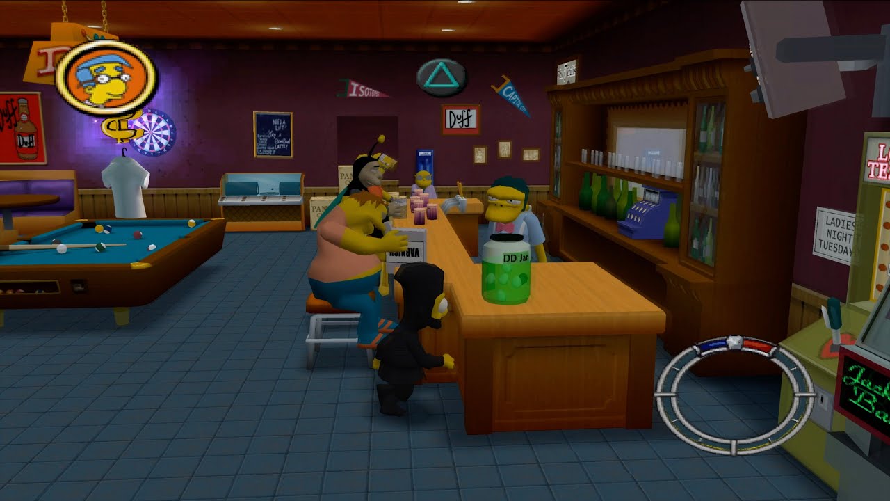 The Simpsons Hit & Run Game Moe's bar PS2