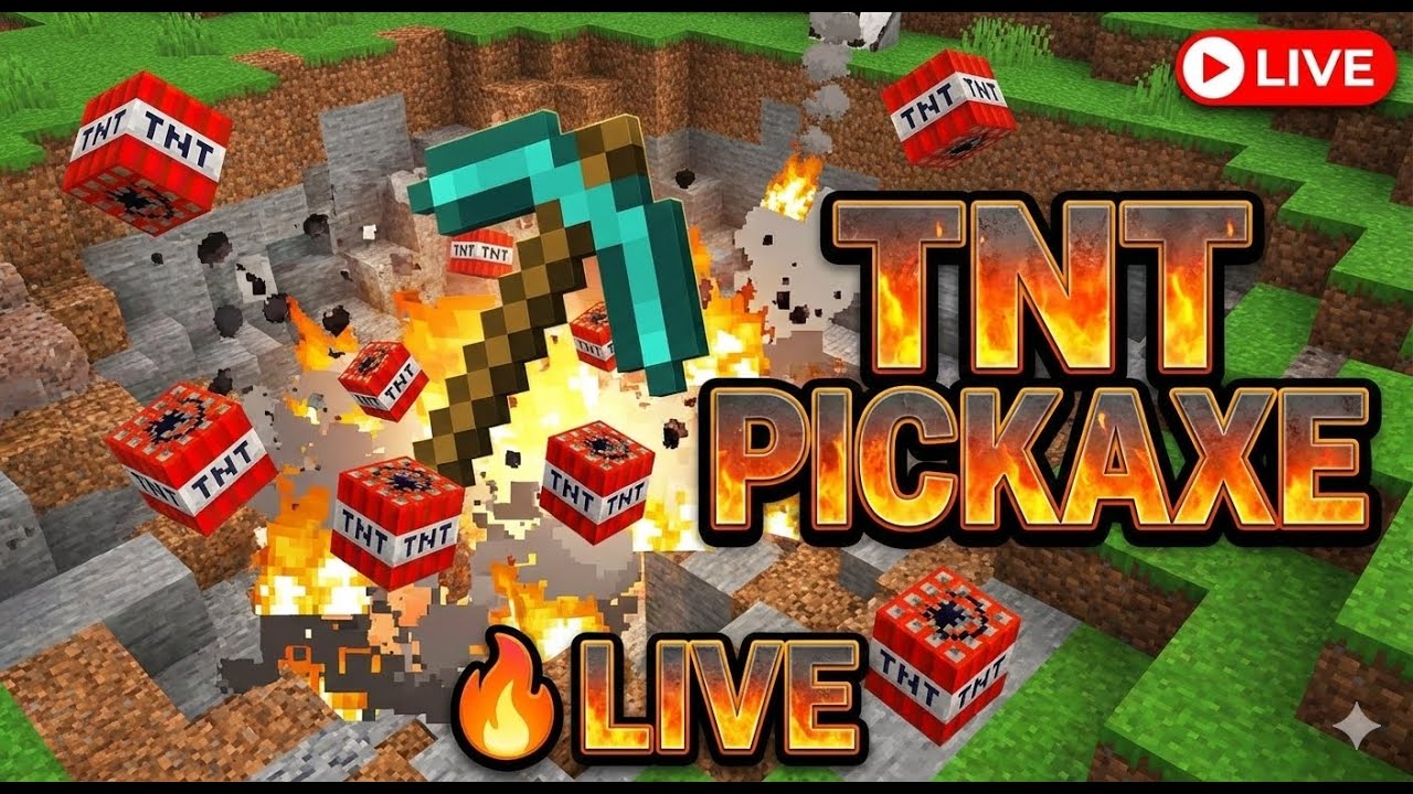 TNT Falling Pickaxe Challenge! 💥⛏️ #minecraftlive #fallingtntlive