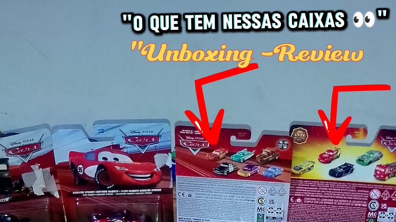 McQueen radiator Springs e Lizze J.D Mecpillar Ramon Hidráulico Luige e guido Unboxing -Disney Cars