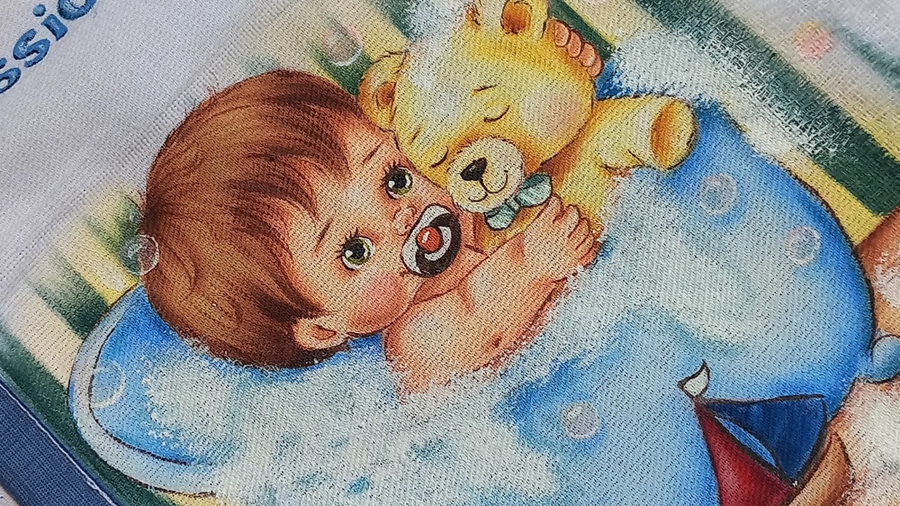 Pintura completa bebê na banheira, parte final
