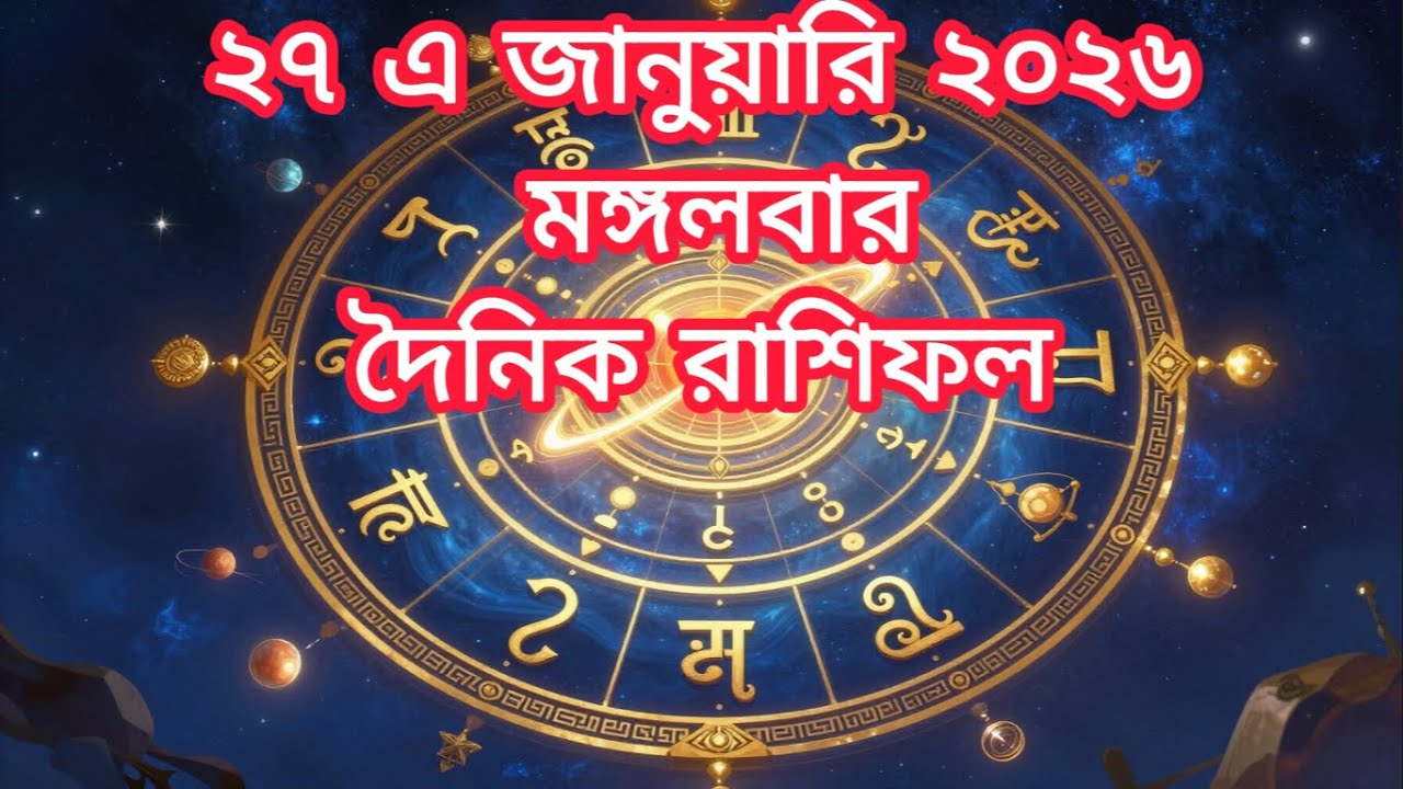| #দৈনিকরাশিফলবাংলায় l 27 এ জানুয়ারি 2026 মঙ্গলবার | কেমন যাবে আপনার আজকের দিনটি | #dailyrashifal |