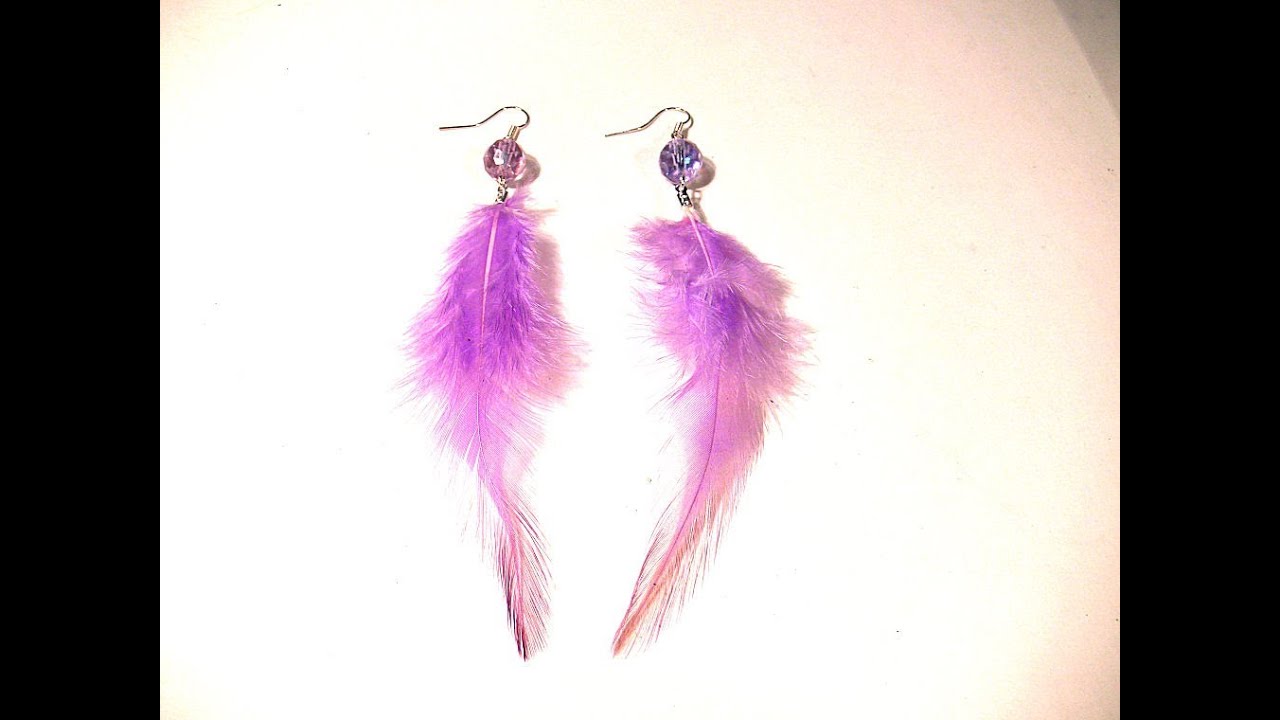 Abalorios Manualidades - Pendientes con plumas