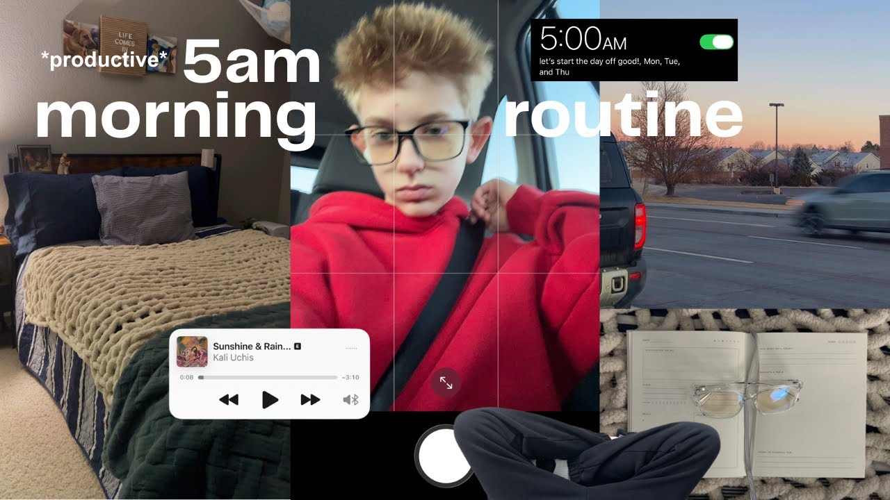 5AM MORNING ROUTINE!! *productive* | journal, run, grwm, breakfast and more |