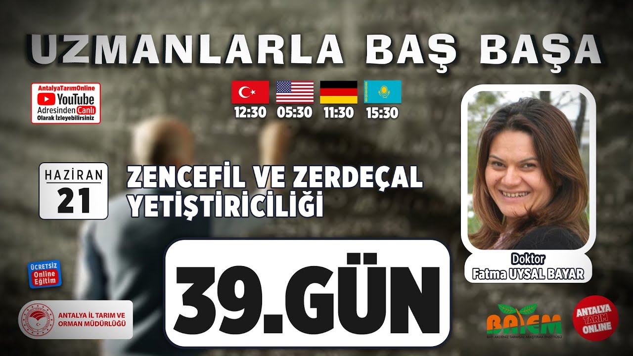 Uzmanlarla Baş Başa 39. Bölüm- Zencefil ve Zerdeçal Yetiştiriciliği