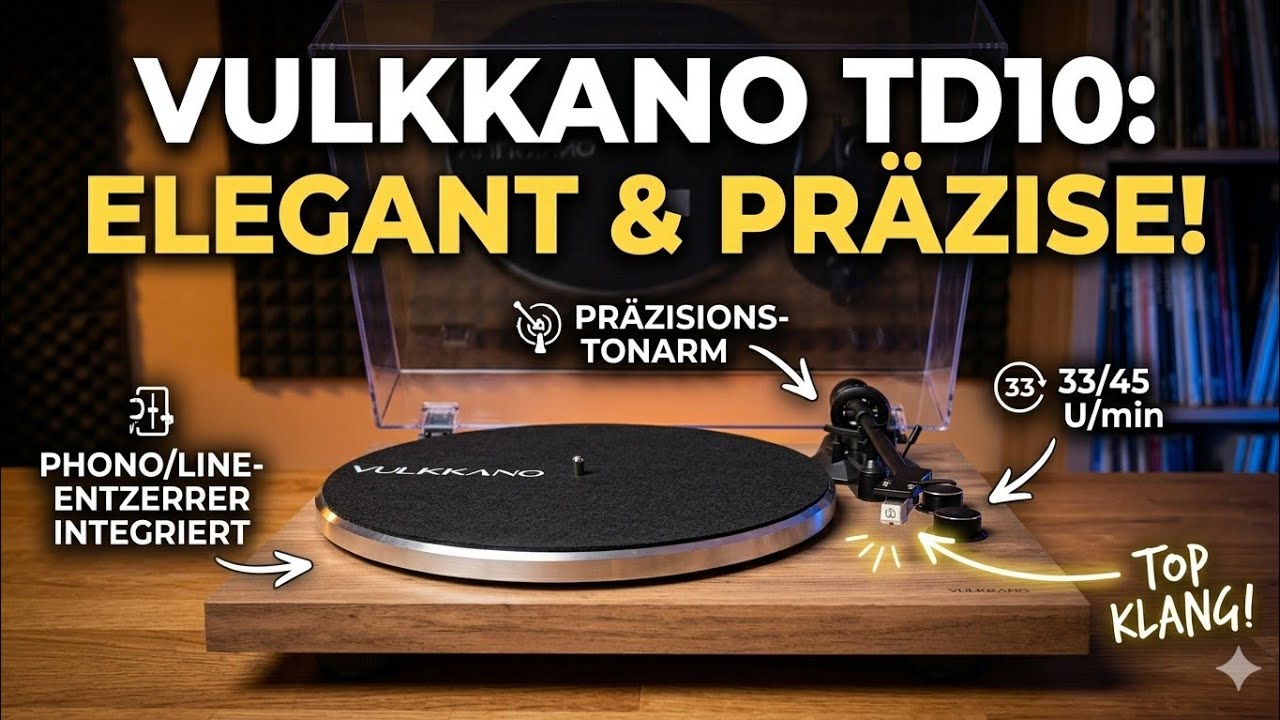 Vulkkano TD10 Plattenspieler im Test – Einsteiger-Vinyl mit Phono-Preamp & Audio-Technica AT3600L 