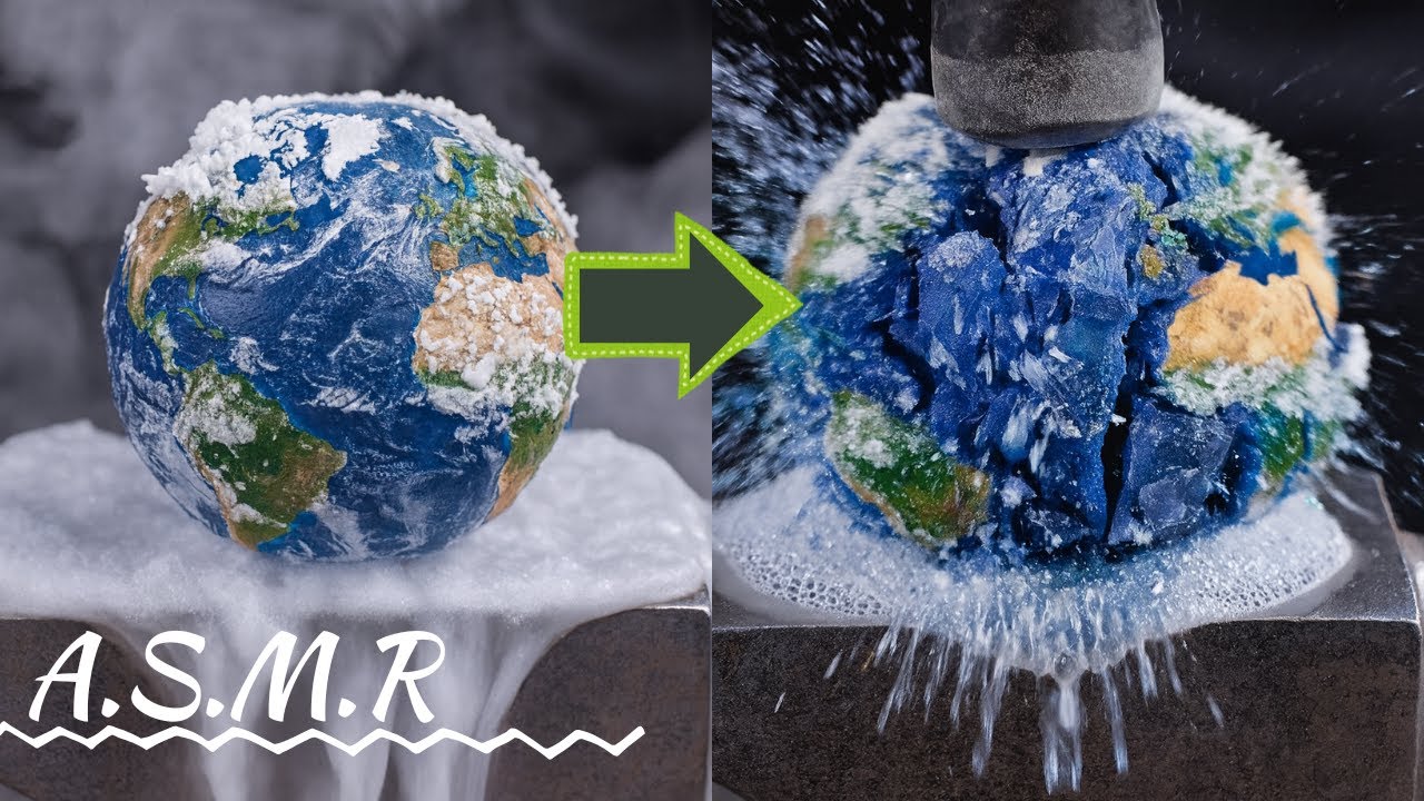 Liquid Nitrogen vs Solar System: Freezing & Shattering Planets (No Talking)