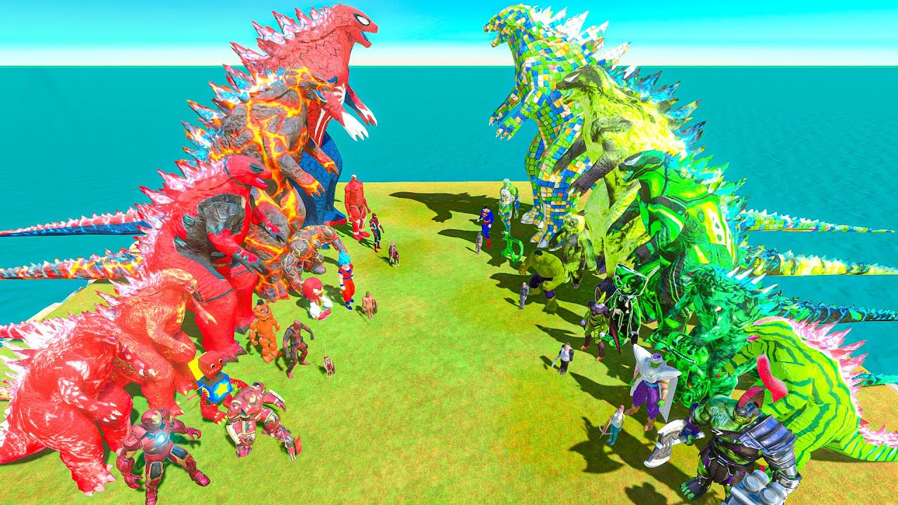 Team RED Godzilla 2014 vs Team Green Godzilla 2014