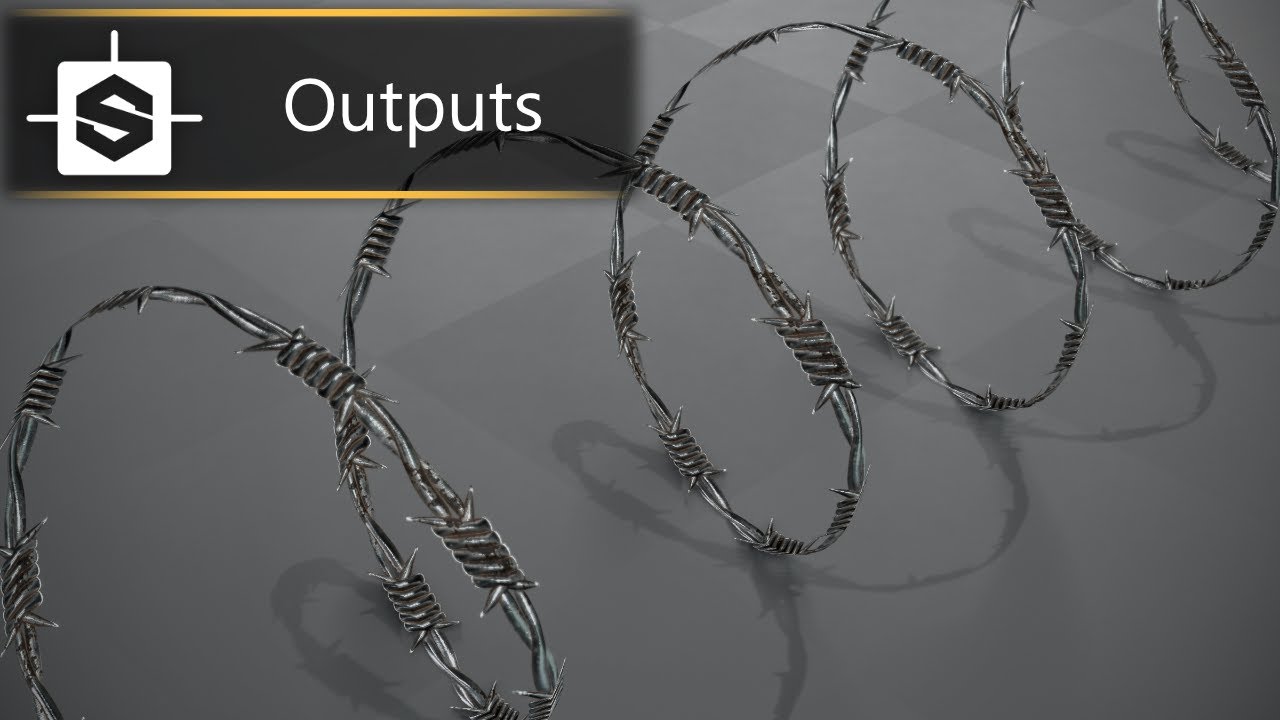 Ep.2 | Outputs | Building a Barbed Wire Game Asset in Substance Designer and Blender