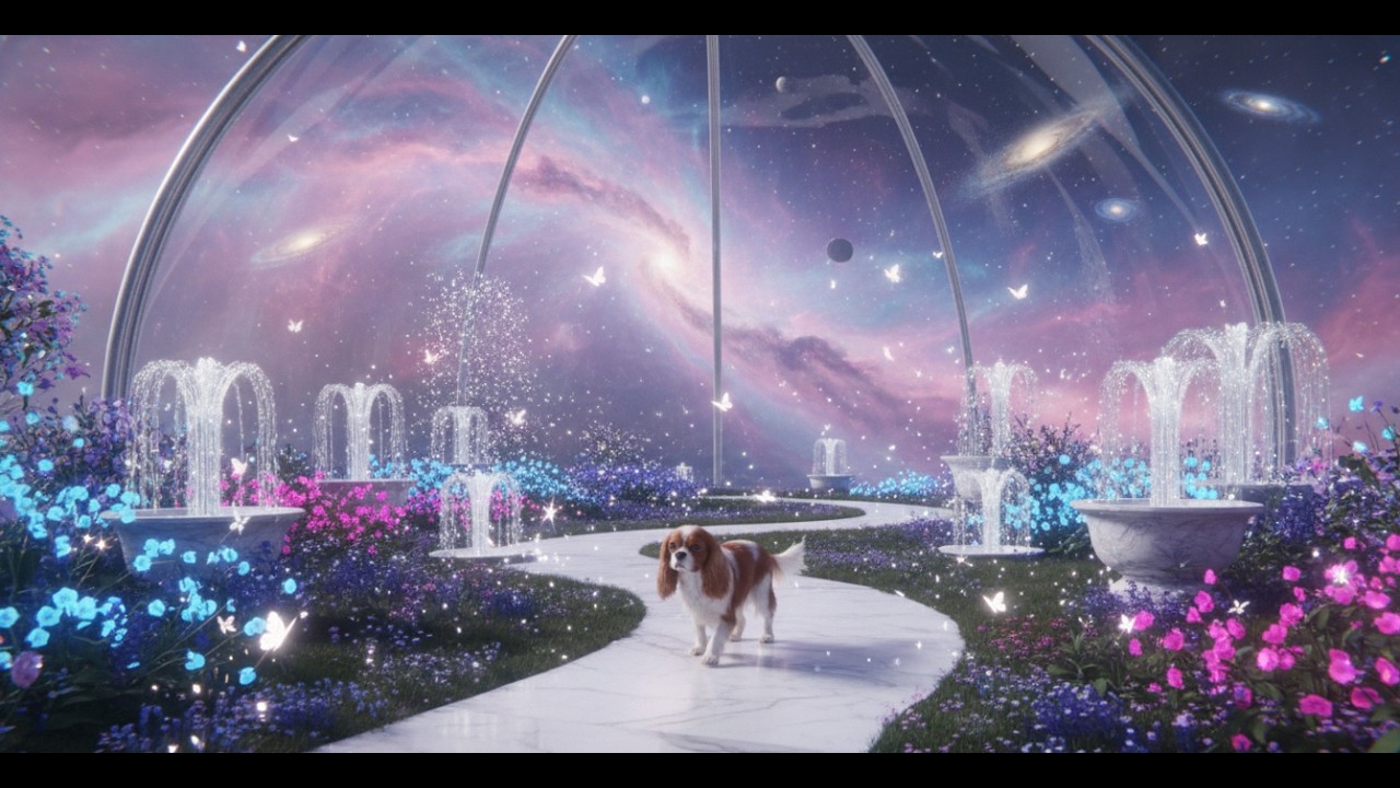 Cavalier King Charles Spaniel in Floating Cosmic Fairy-Tale 1 Hour Ambient Music (4K)