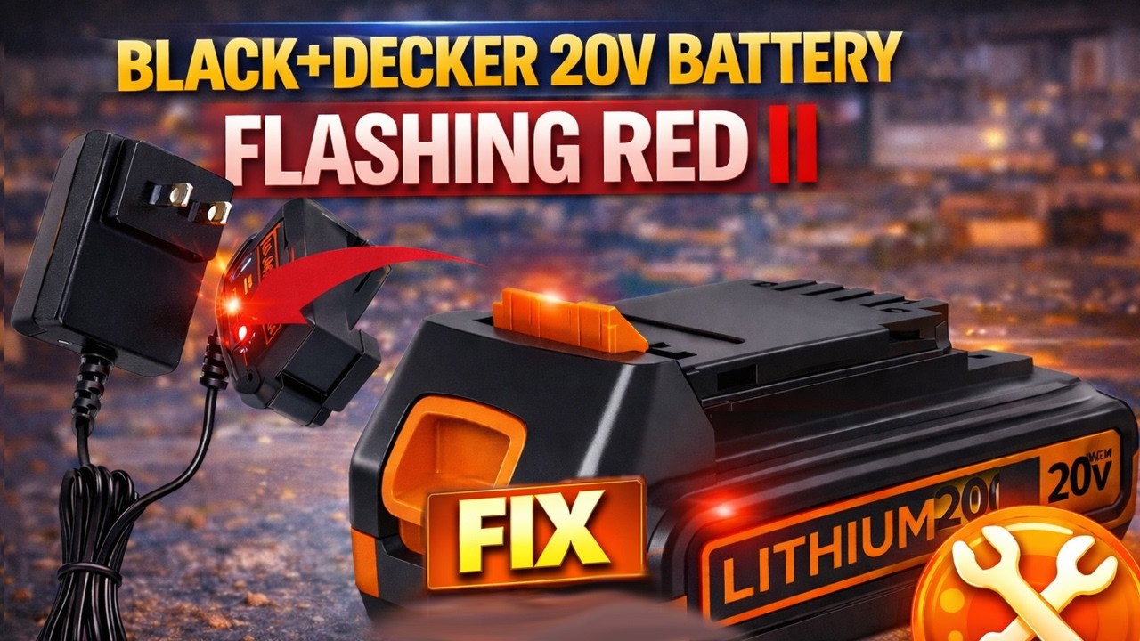 Black Decker 20v Battery flashing RED || FIX