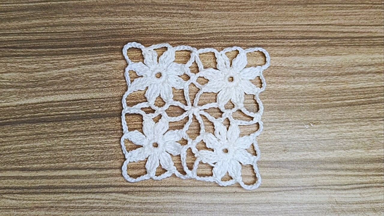 Mini Square de Flor de Crochê 🌸 | Fácil, Rápido e Lindo - Passo a Passo