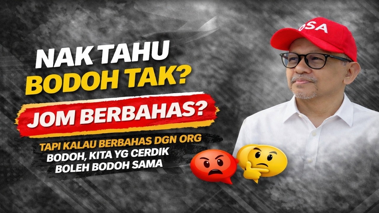 Nak tahu bodoh tak jom berbahas? tapi kalau berbahas dgn org bodoh, kita yg cerdik boleh bodoh sama 