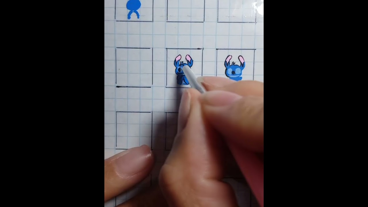 Aquí les dejo paso a paso Stitch sticker artesanales para uñas