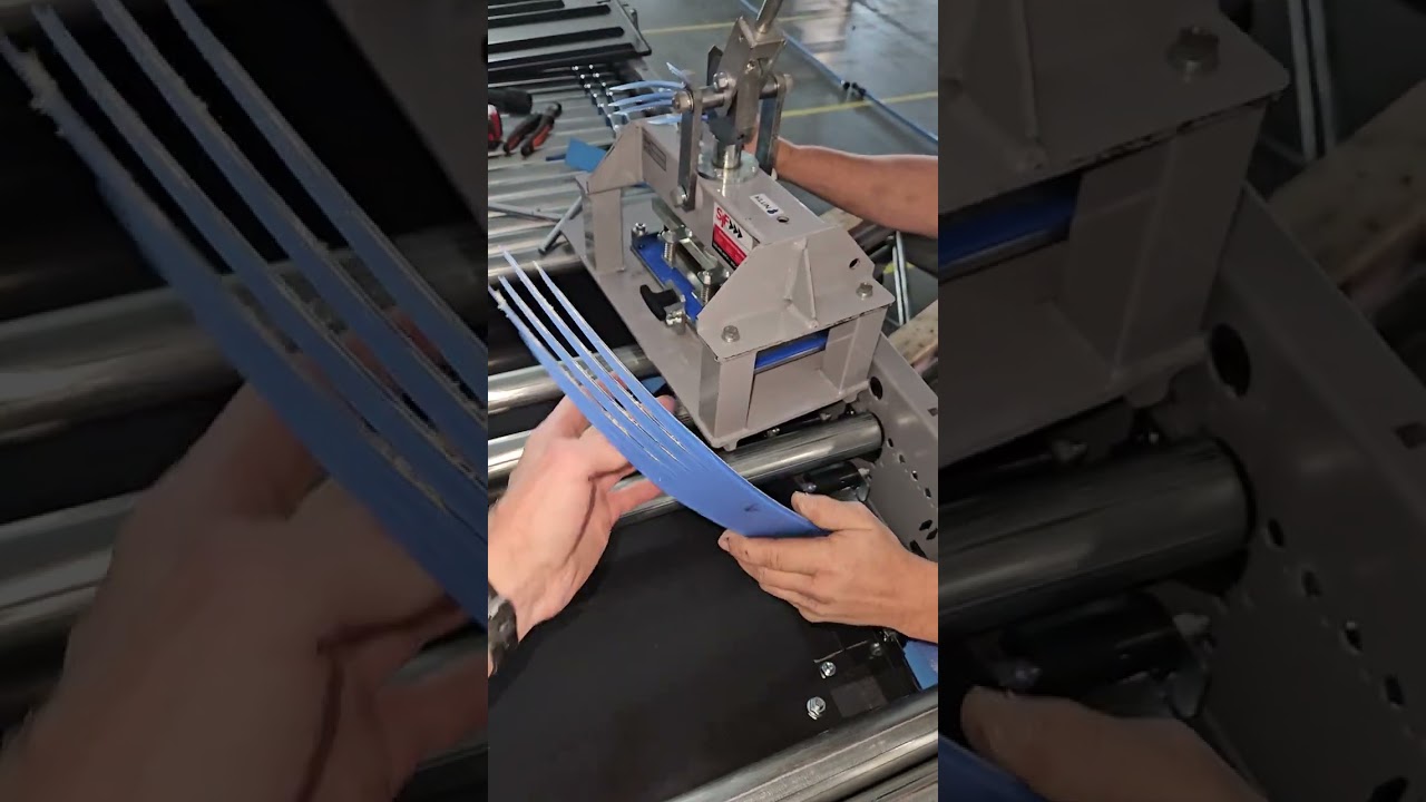 Cutting a Nitta belt on MHS conveyor