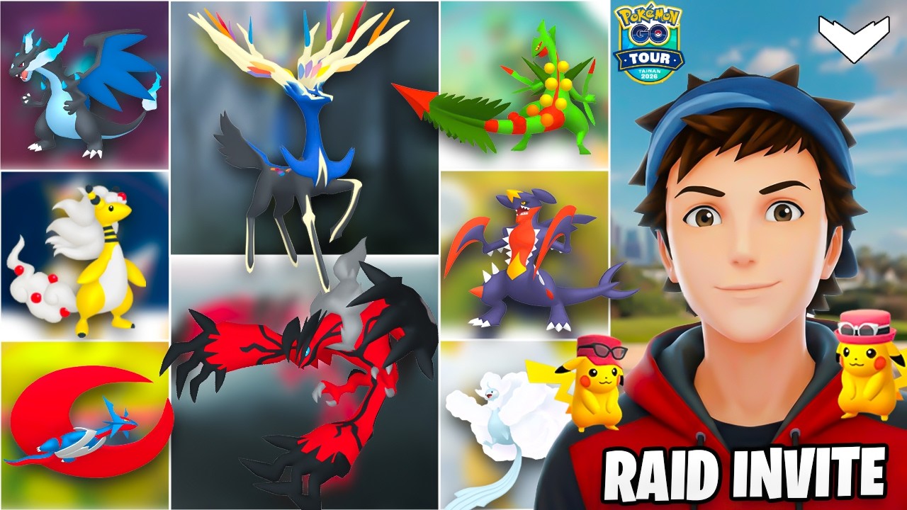 Xerneas, Yveltal and Mega Raid invite | Kalos Tour raids  | Pokemon Go | Clu