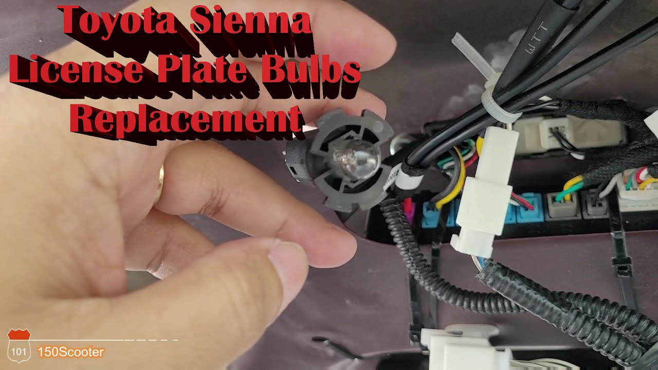 Замена лампочек подсветки номерного знака на Toyota Sienna 3-го поколения (2011-2020 гг.)