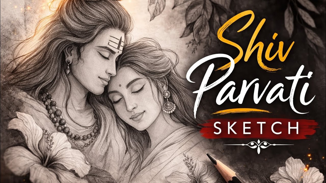 Shiv Parvati Beautiful Pencil Sketch | Step by Step Drawing | Part 1