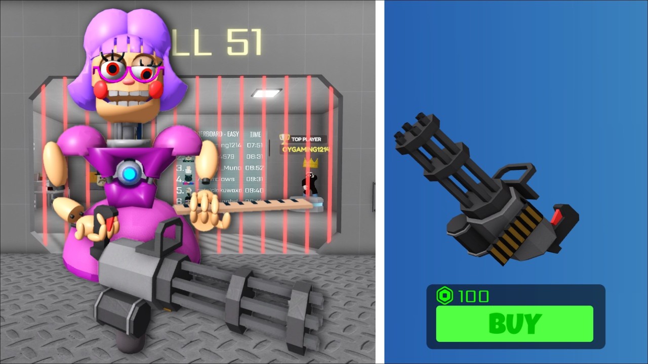 BARRY PRISON RUN! Minigun Item Unlocked - New Roblox Obby Gameplay Escape