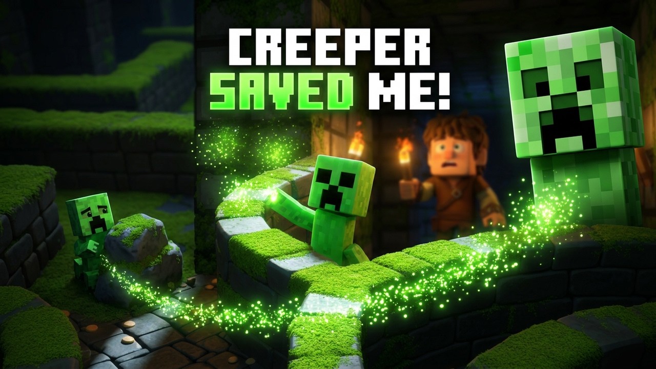 When a Creeper Saved Me... 💚 | Minecraft Animation