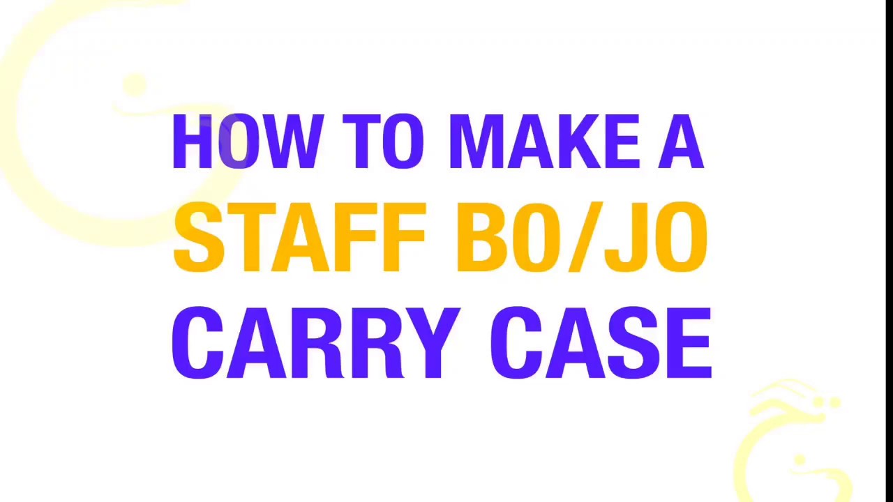 How to make a staff (bo/ jo) weapon carry case