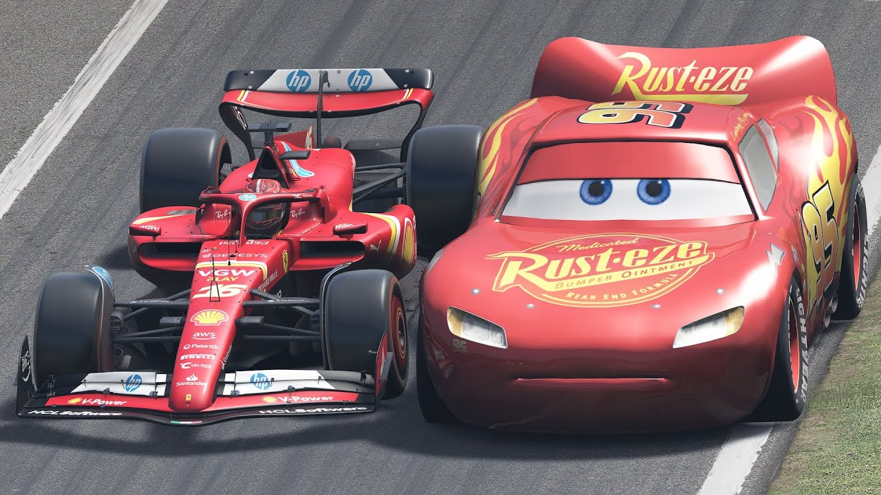 Ferrari F1 2024 vs Lightning McQueen at Monza