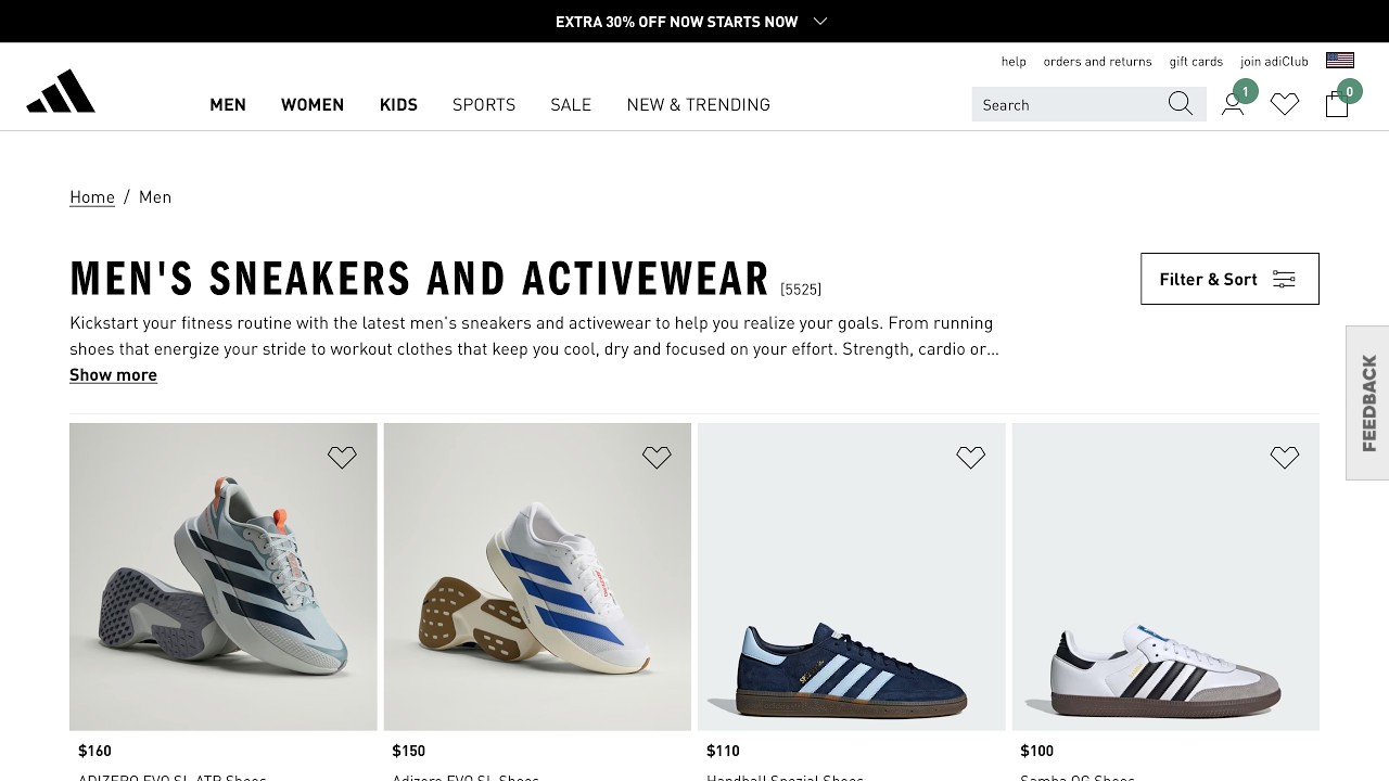 Men's Sneakers and Activewear · Adidas.com · 2026