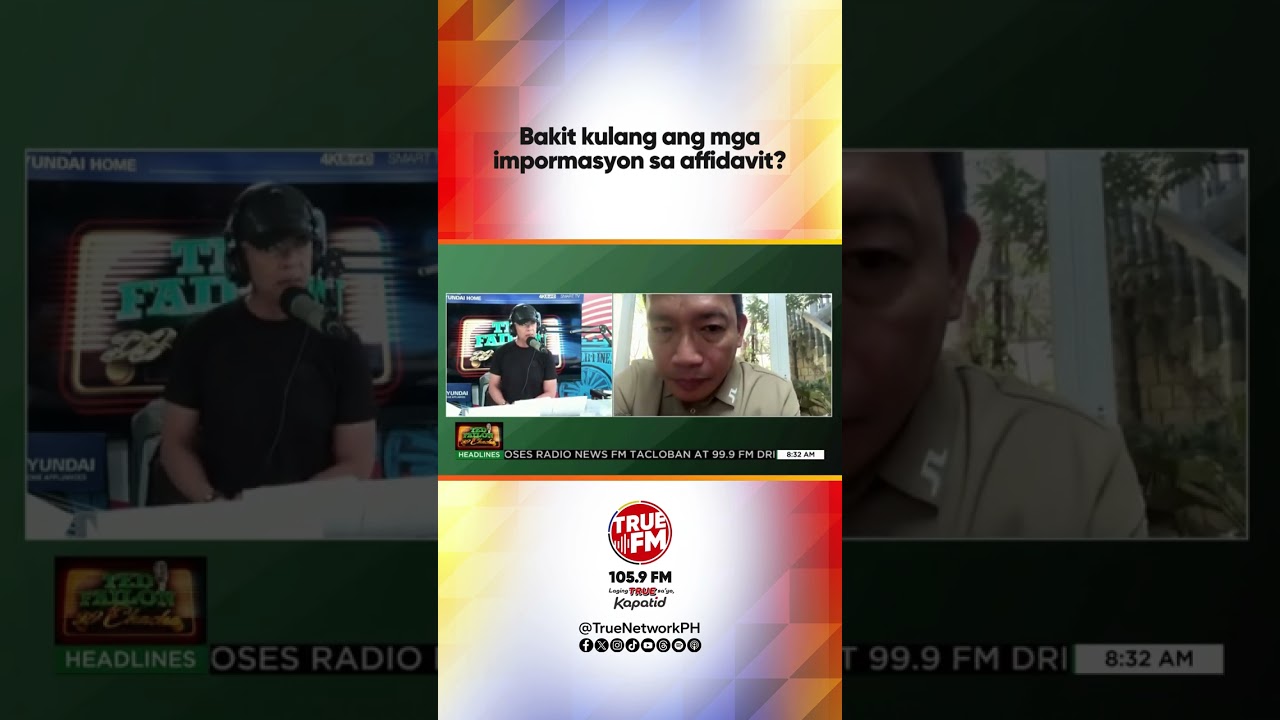 Bakit kulang ang mga impormasyon sa affidavit? | Ted Failon & DJ Chacha