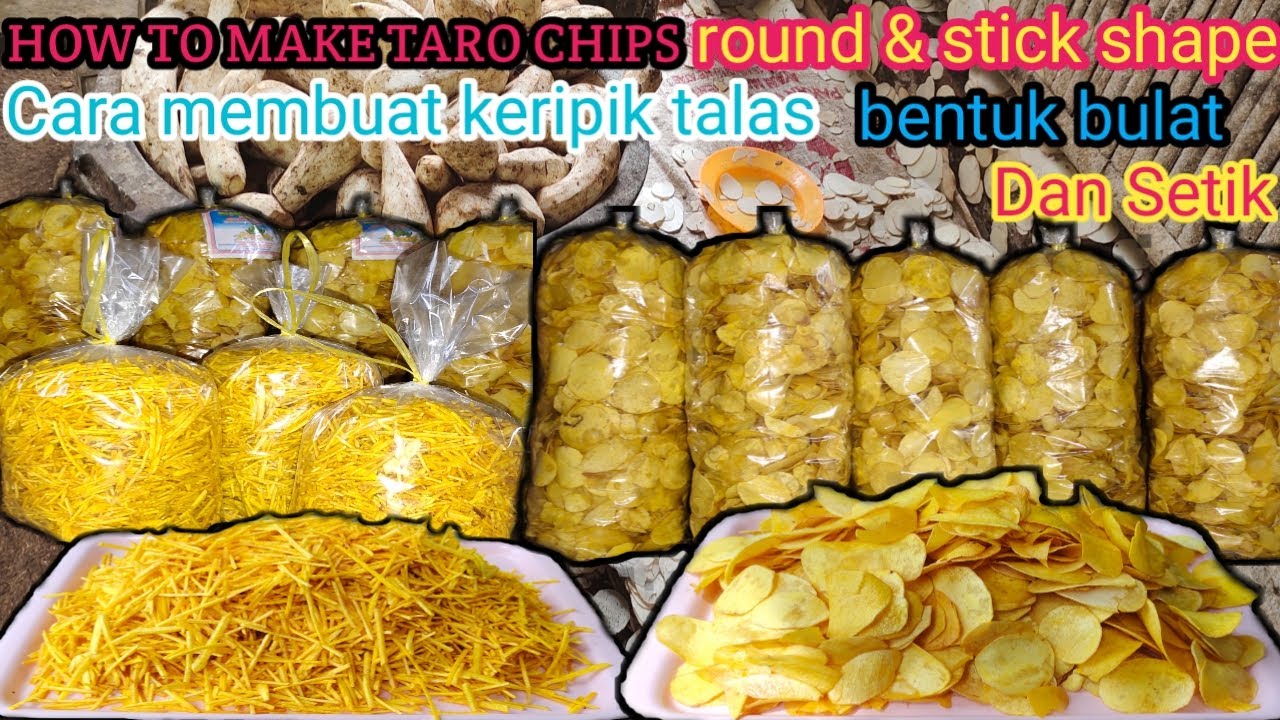 CARA MEMBUAT KERIPIK TALAS || BENTUK BULAT & SETIK ‼️ HOW TO MAKE ROUND & STICK TARO CHIPS