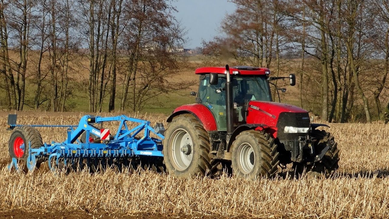 Talerzowanie o zachodzie słońca Case Puma 195 & Lemken Rubin 9