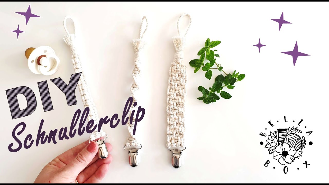 DIY Einfache Macramee Schnullerkette (3 Designs) ~ Easy Macrame Pacifier Clip