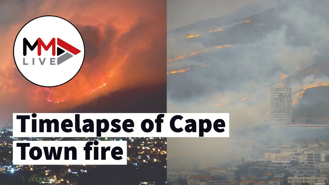 Video timelapse shows raging Cape Town fire spreading toward city