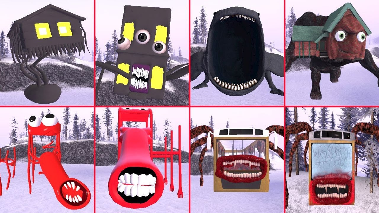 BUS EATER, CAR EATER, HOUSE HEAD, GRANDPA HOUSE, MEGAHORN, THE BLOOP, LIN GANG, SONIC WORM (GMOD)