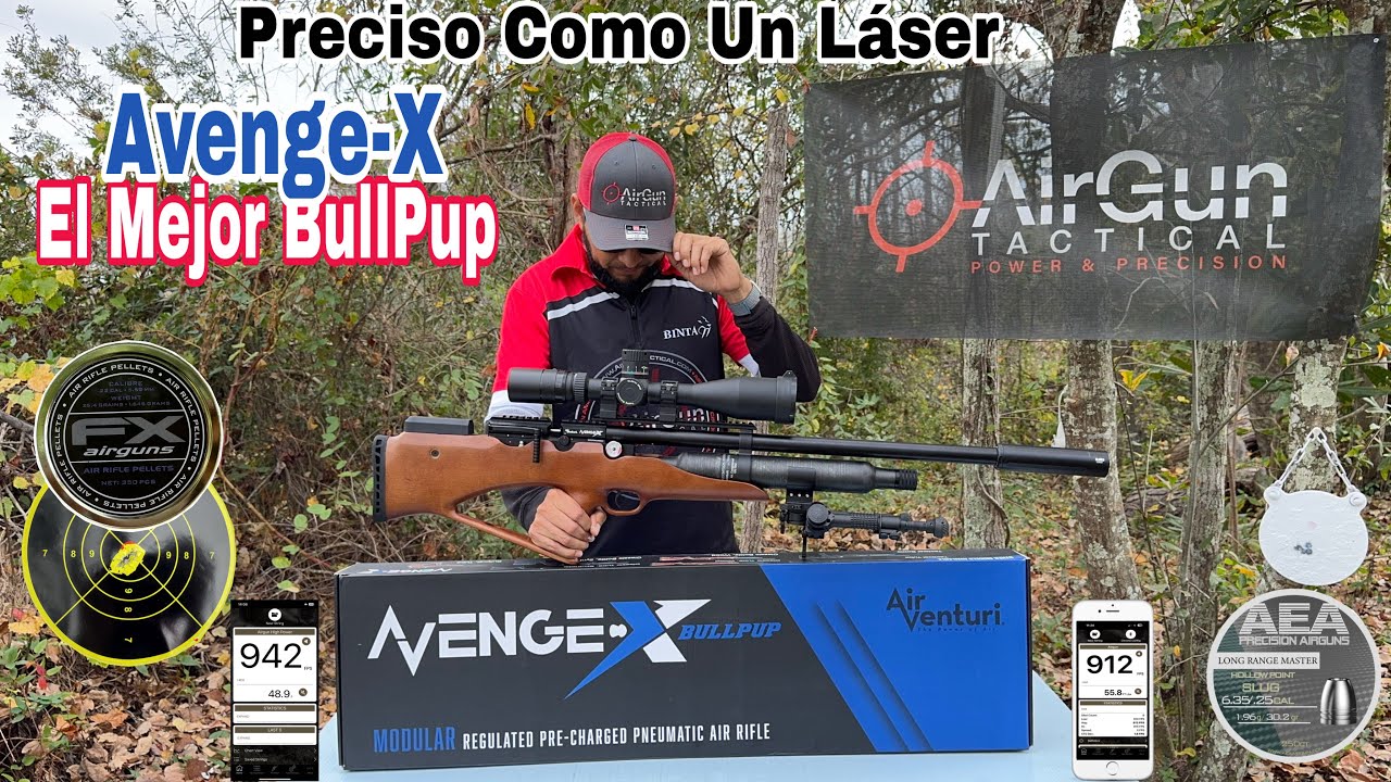 Air Venturi Avenge-X BullPup .25 Botella 400cc Increíble PCP(Unboxing & Review #pcpairrifle 