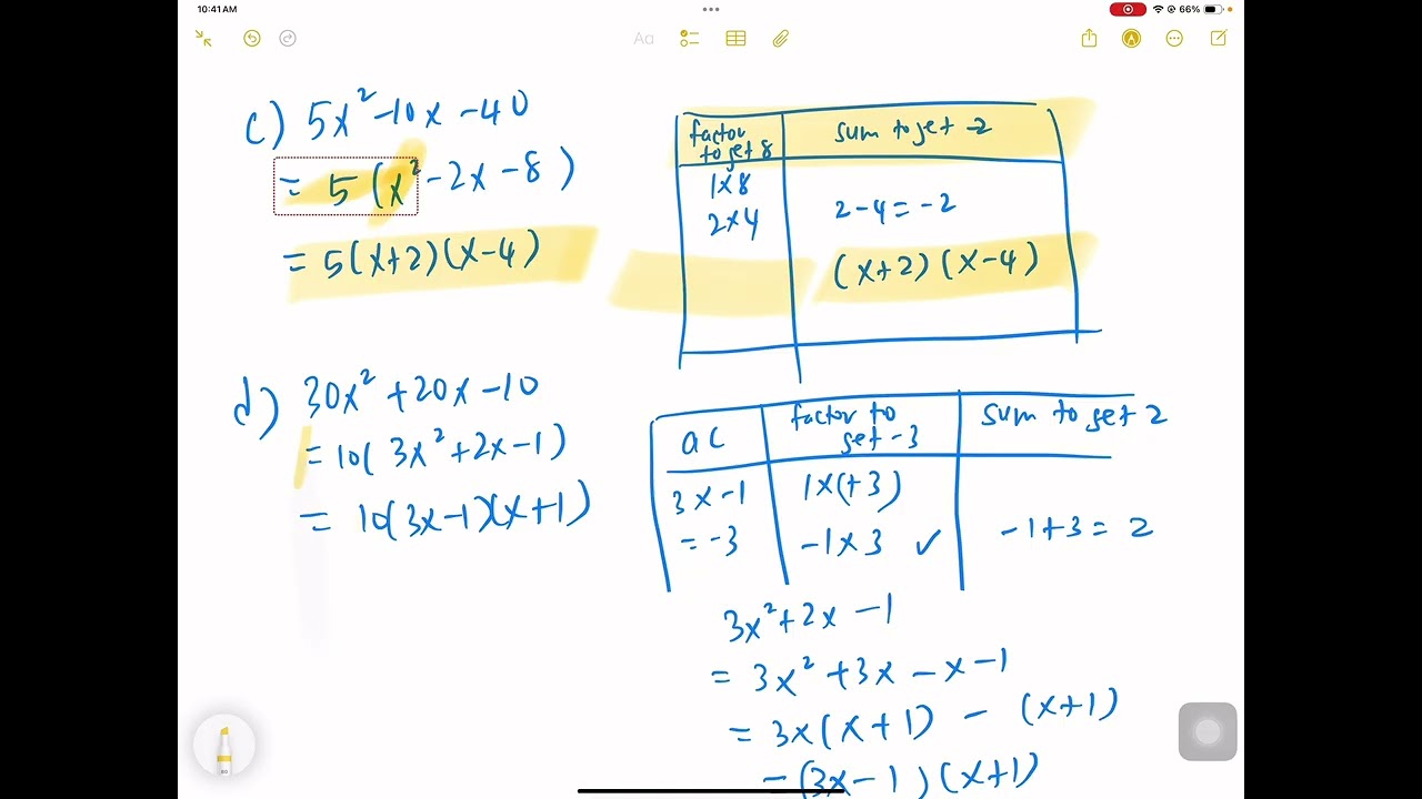 Common Core I Algebra 1 Unit 7 Lesson 6 More Work Factoring Trinomials Homework