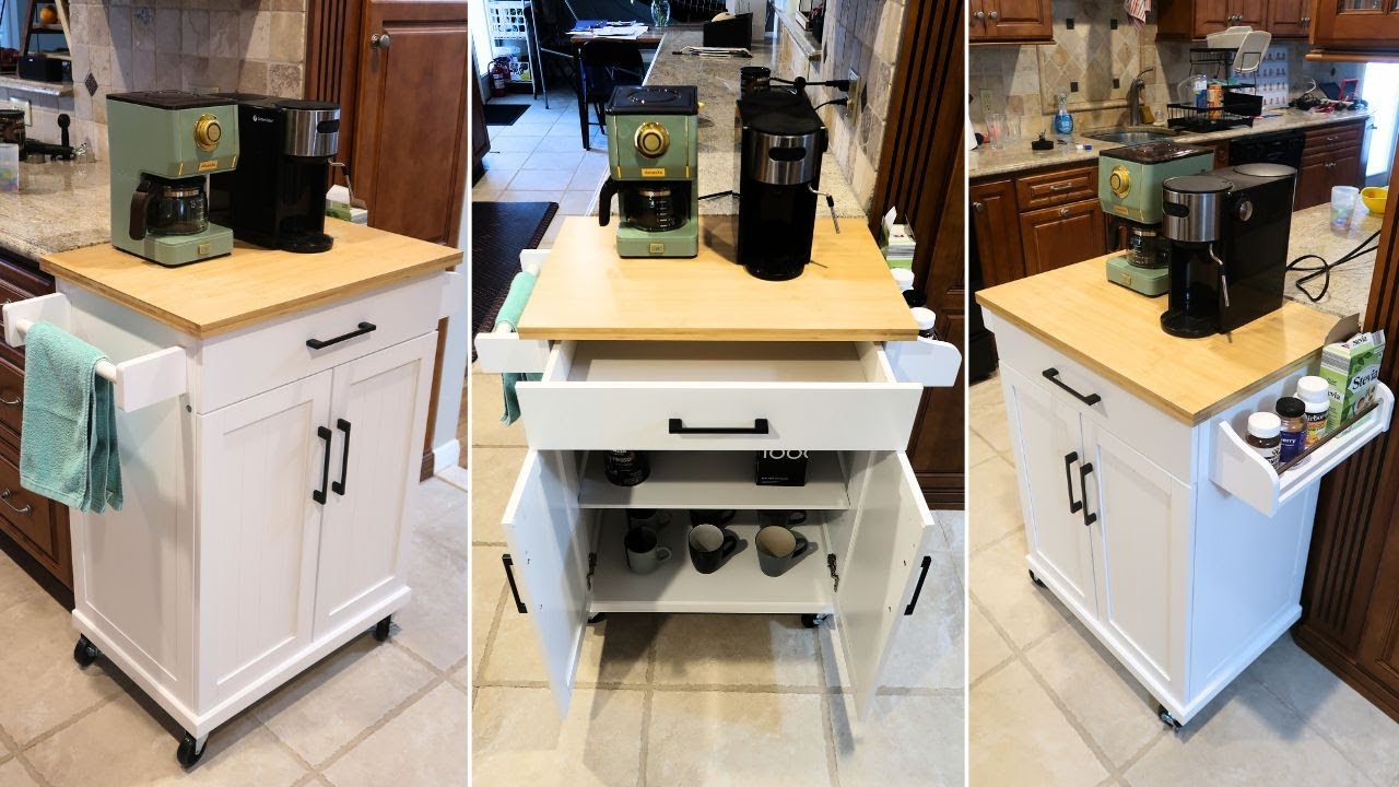 Yaheetech Kitchen Cart   Full Assembly & Demo Review