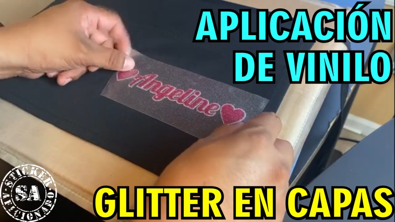Aplicación de vinilo glitter en capas