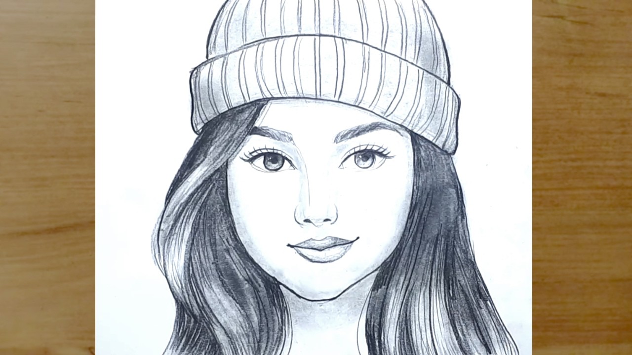 Kolay Portre Çizimi | Bere Takan Kız Nasıl Çizilir | Adım Adım Karakalem  Çizimleri | Drawing Girl