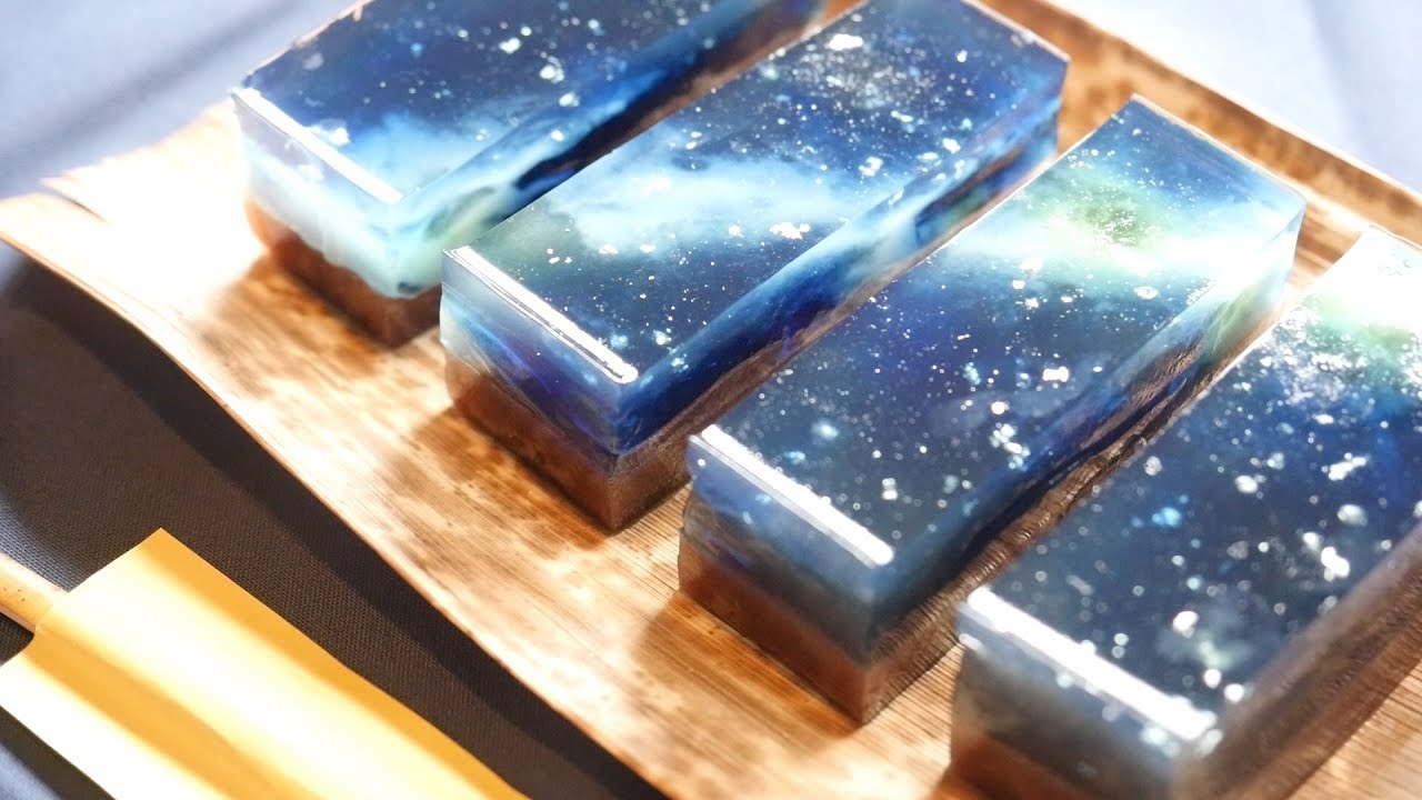 光を離れて。天の川羊羹作り。diy sweet bean jelly