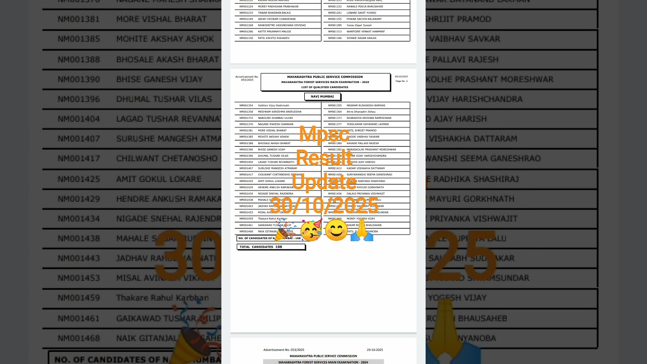 mpsc result#30/10/2025#update🥳🎉😊🙏