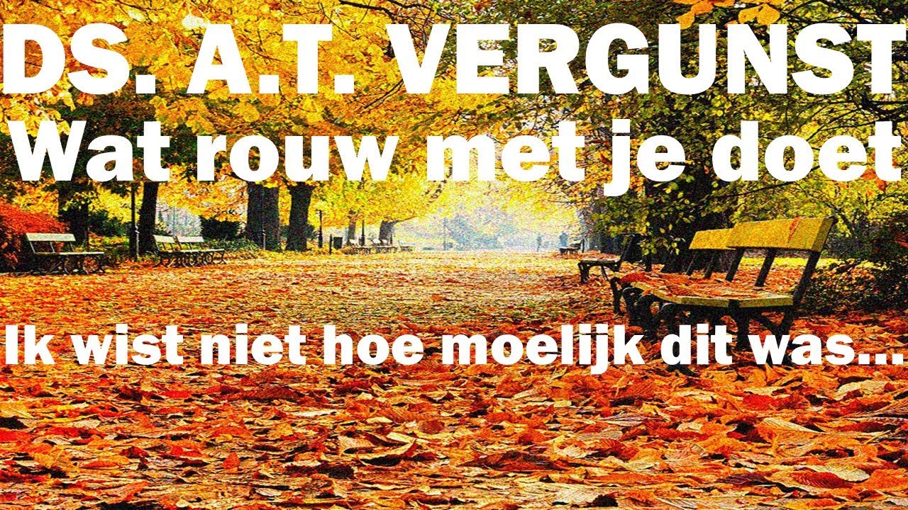 Ds. A.T. Vergunst | Wat rouw met je doet | Lezing | “Ik wist niet hoe moeilijk dit was” |
