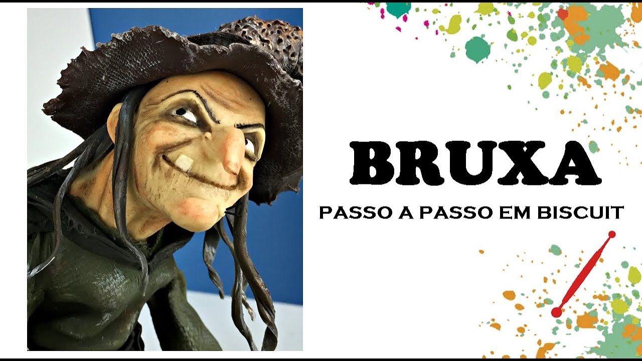 BRUXA VELHA- PASSO A PASSO COMPLETO EM BISCUIT- HALLOWEEN